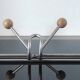 Vintage wall coat rack in brushed metal with wooden balls – Year design