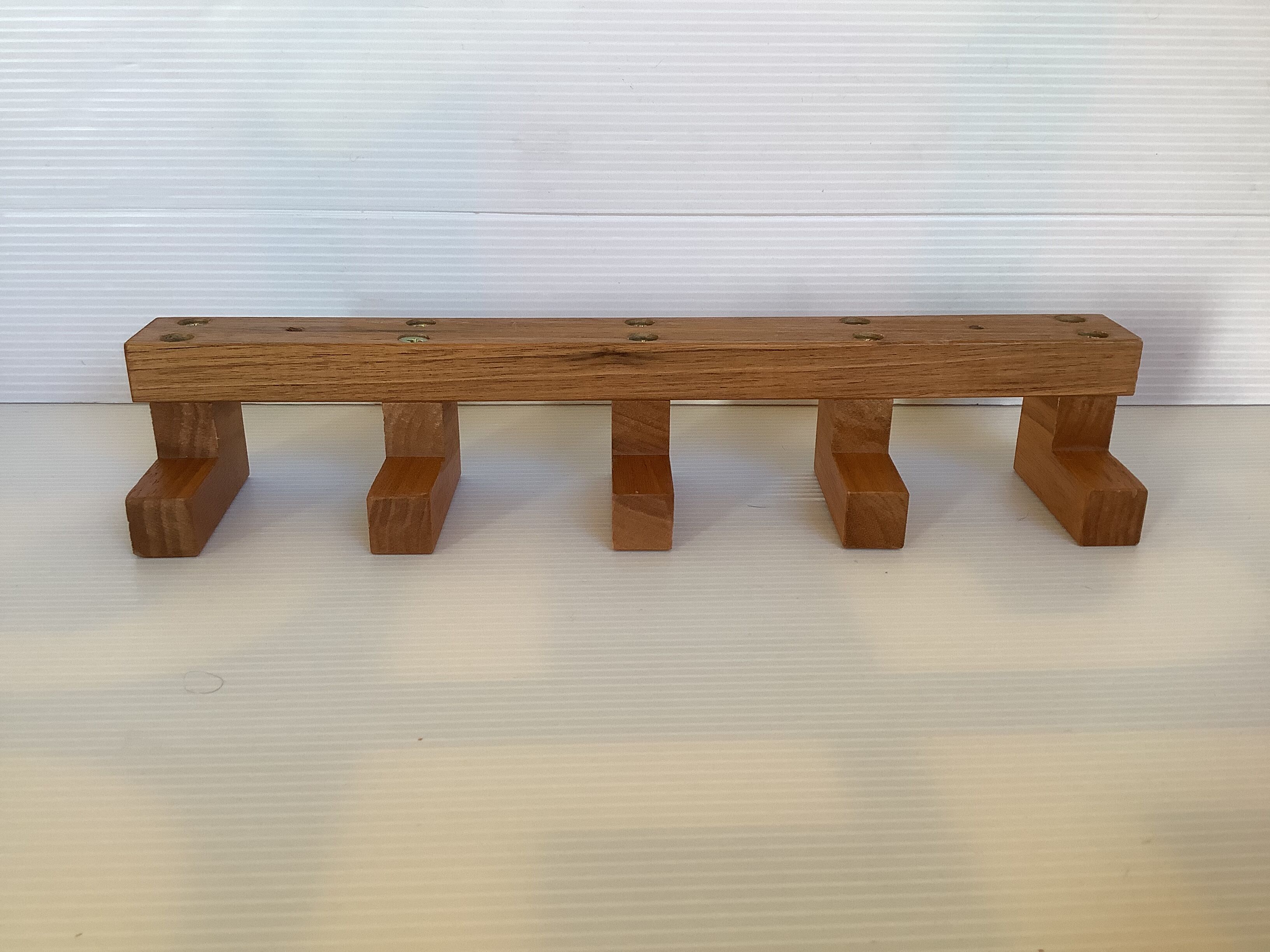 Wooden scandinavian wall coat rack