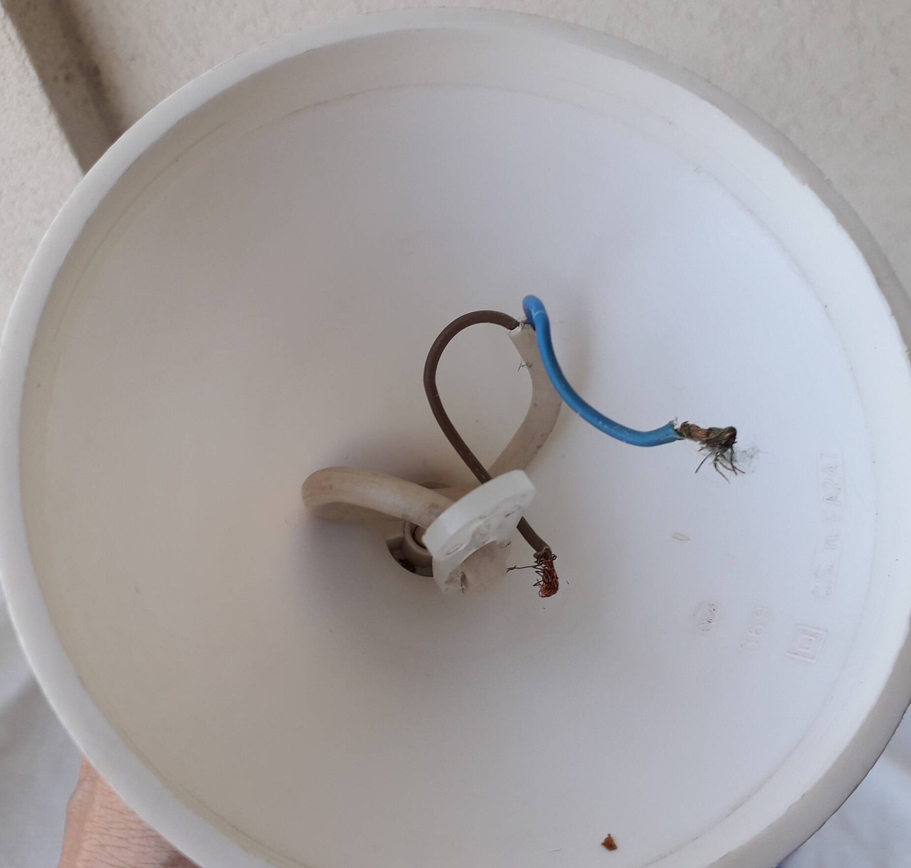 Blue glass pendant light