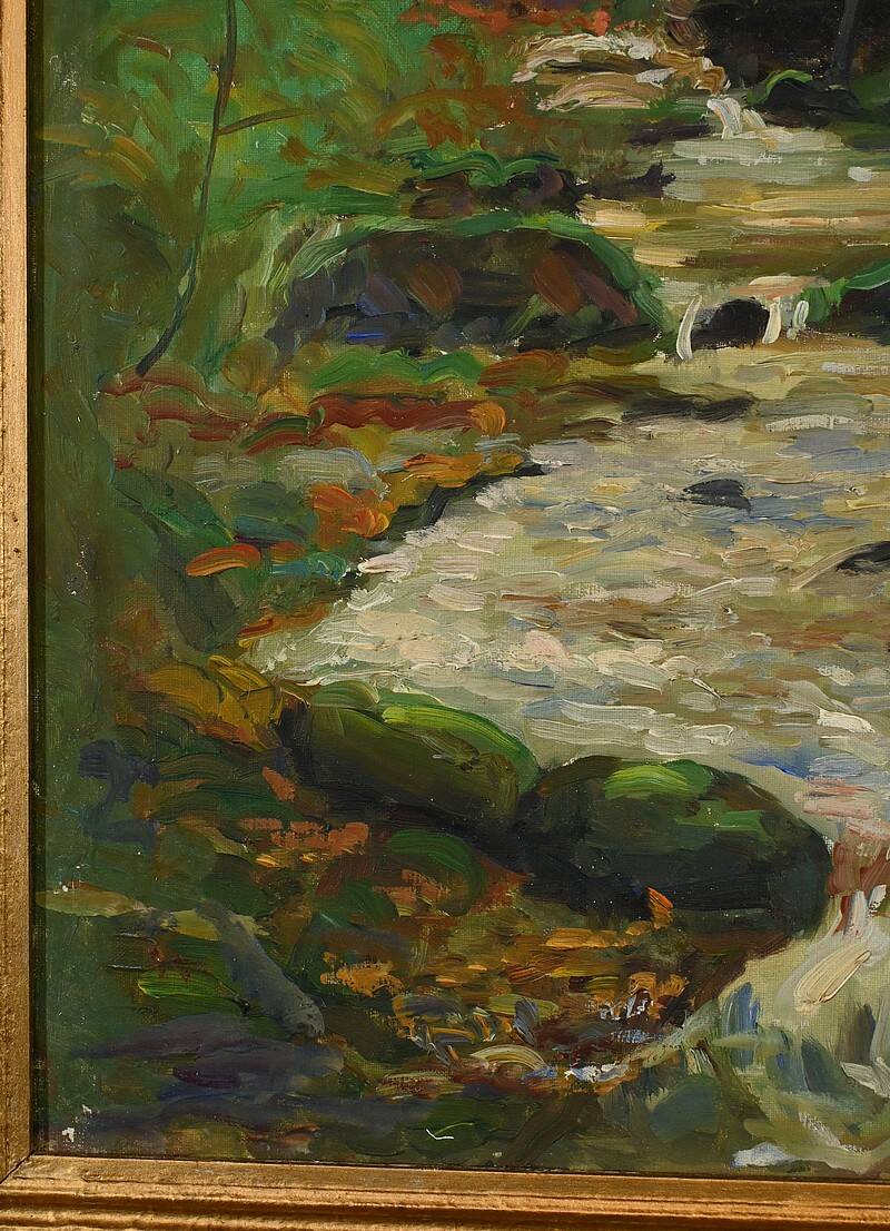 Oil on Canvas "Stream in the Forest", signed A. Markowicz – Early 20th century