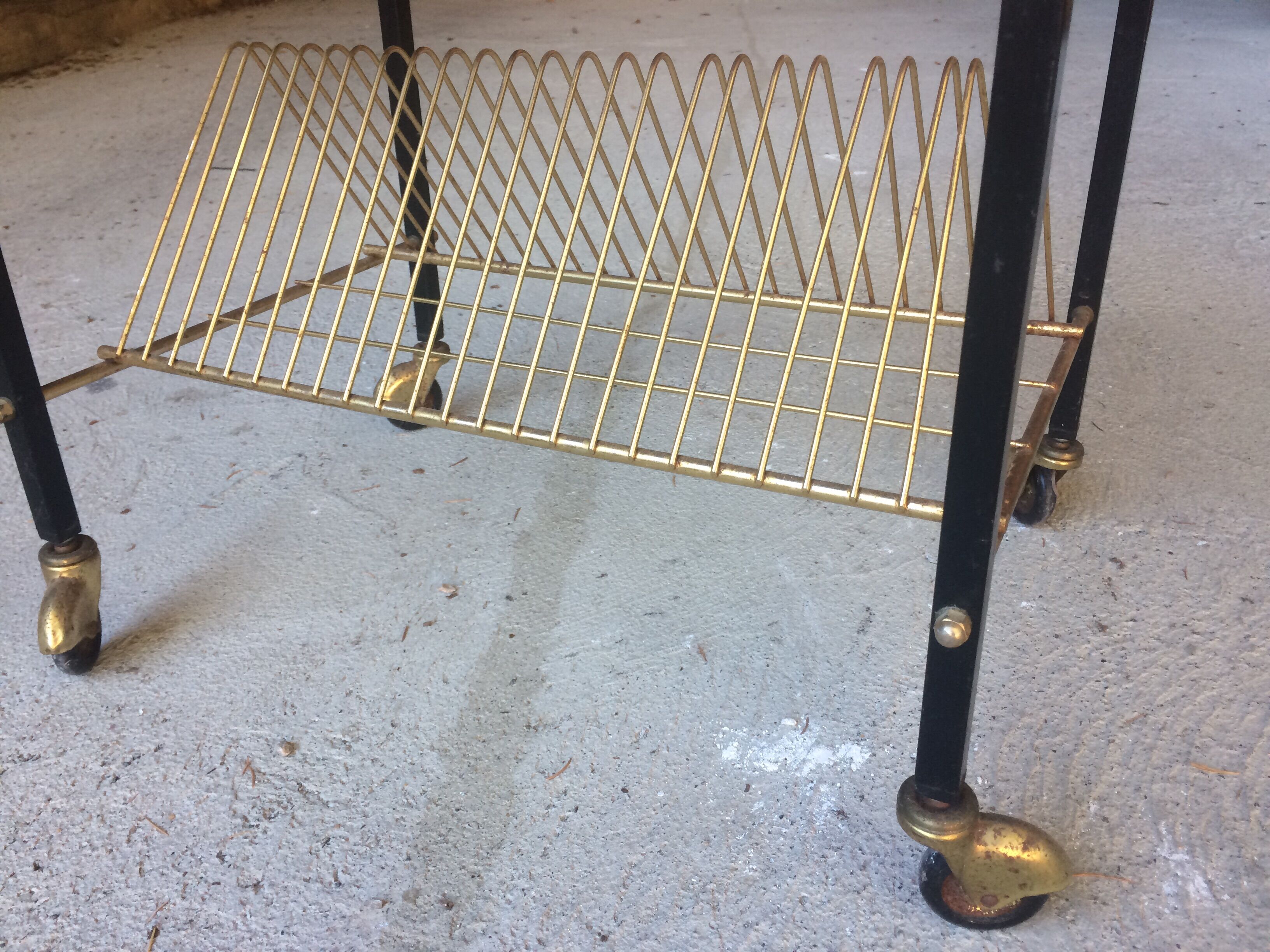 Service in wood and metal, vintage