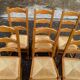 6 solid oak dining chairs with straw 105cm