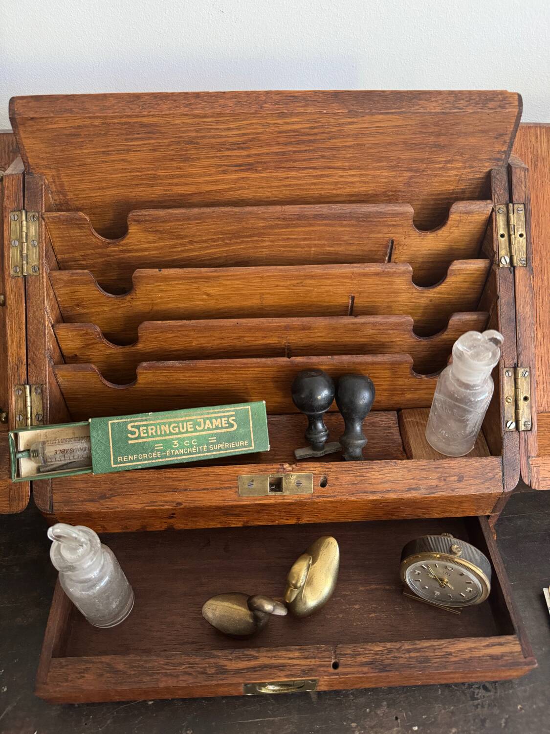 Small wooden mail storage unit