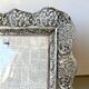 Vintage Metal frame silver plated Frame 16 cm x 13 cm CONVEX glass