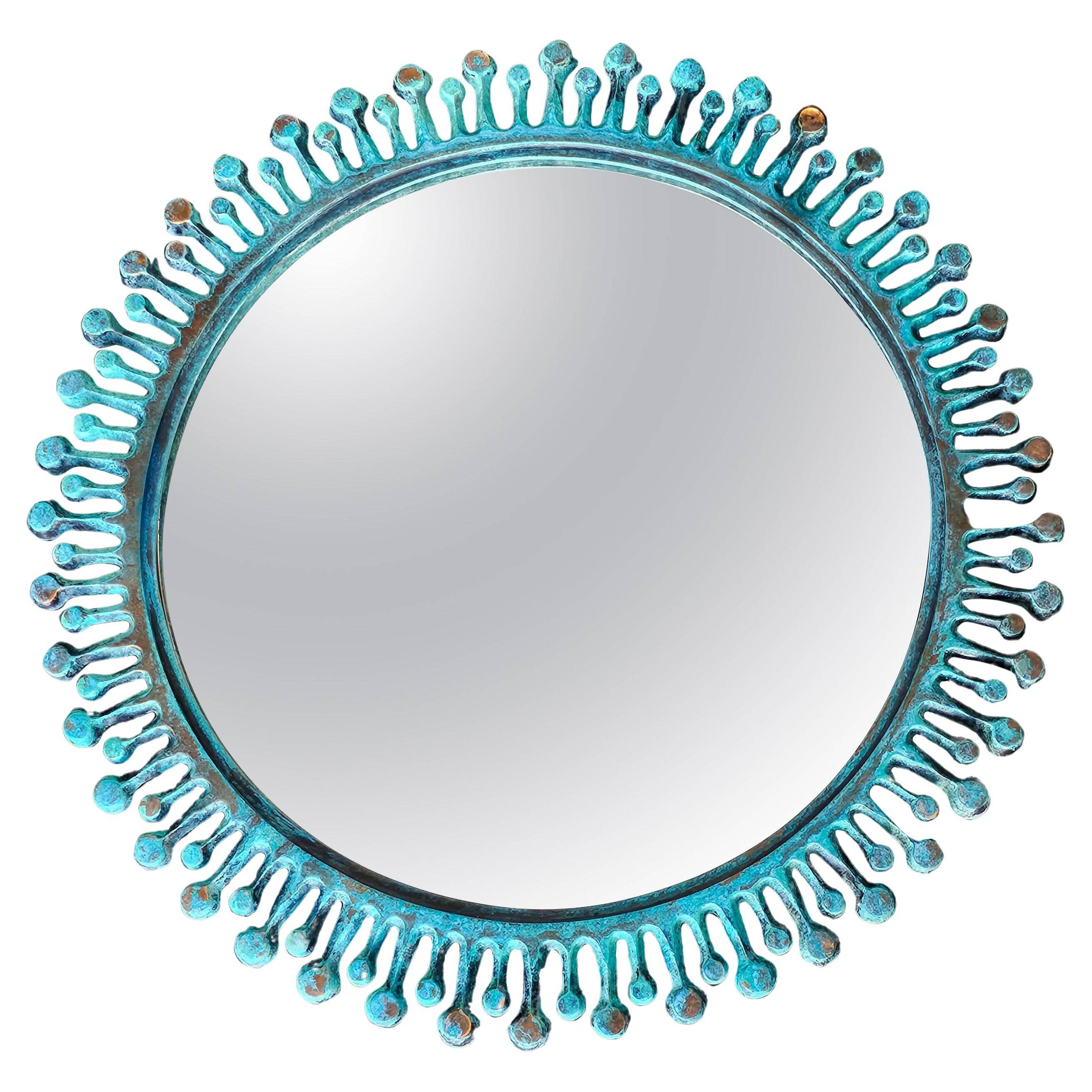 Miroir soleil vintage en bronze