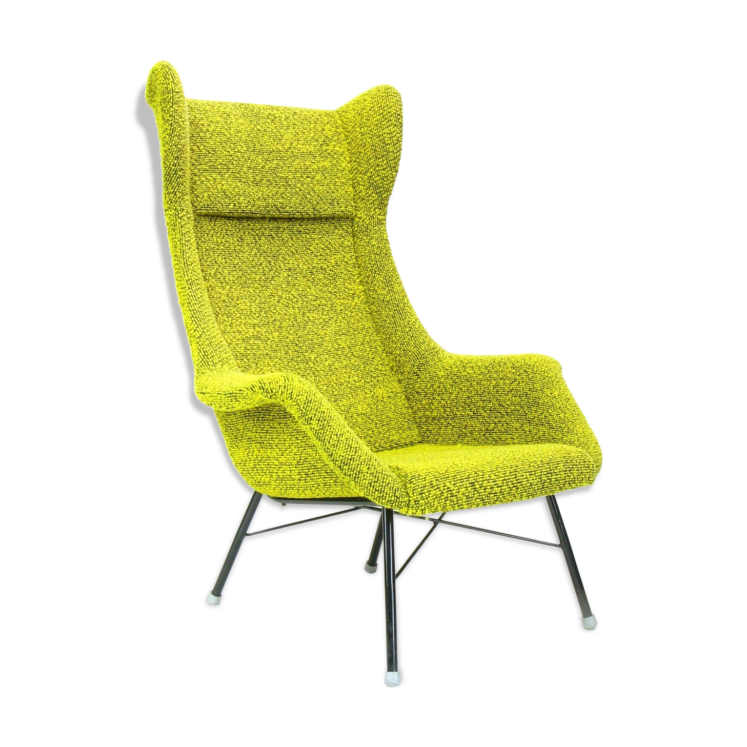 Yellow/Green Wingback Armchair by Miroslav Navratil for tone, 1960 s