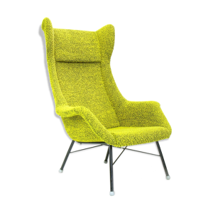 Yellow/green Wingback Armchair by Miroslav Navratil for tone, 1960 s