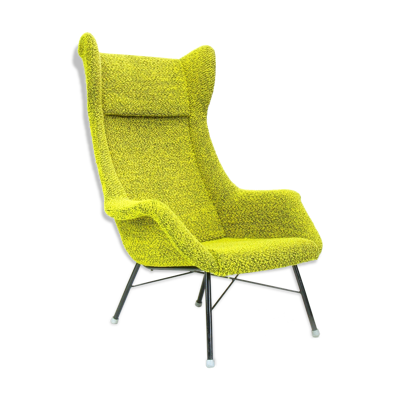 Yellow/Green Wingback Armchair by Miroslav Navratil for tone, 1960 s
