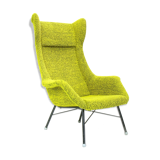 Yellow/Green Wingback Armchair by Miroslav Navratil for tone, 1960 s