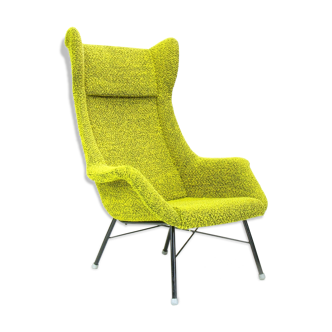 Yellow/Green Wingback Armchair by Miroslav Navratil for tone, 1960 s