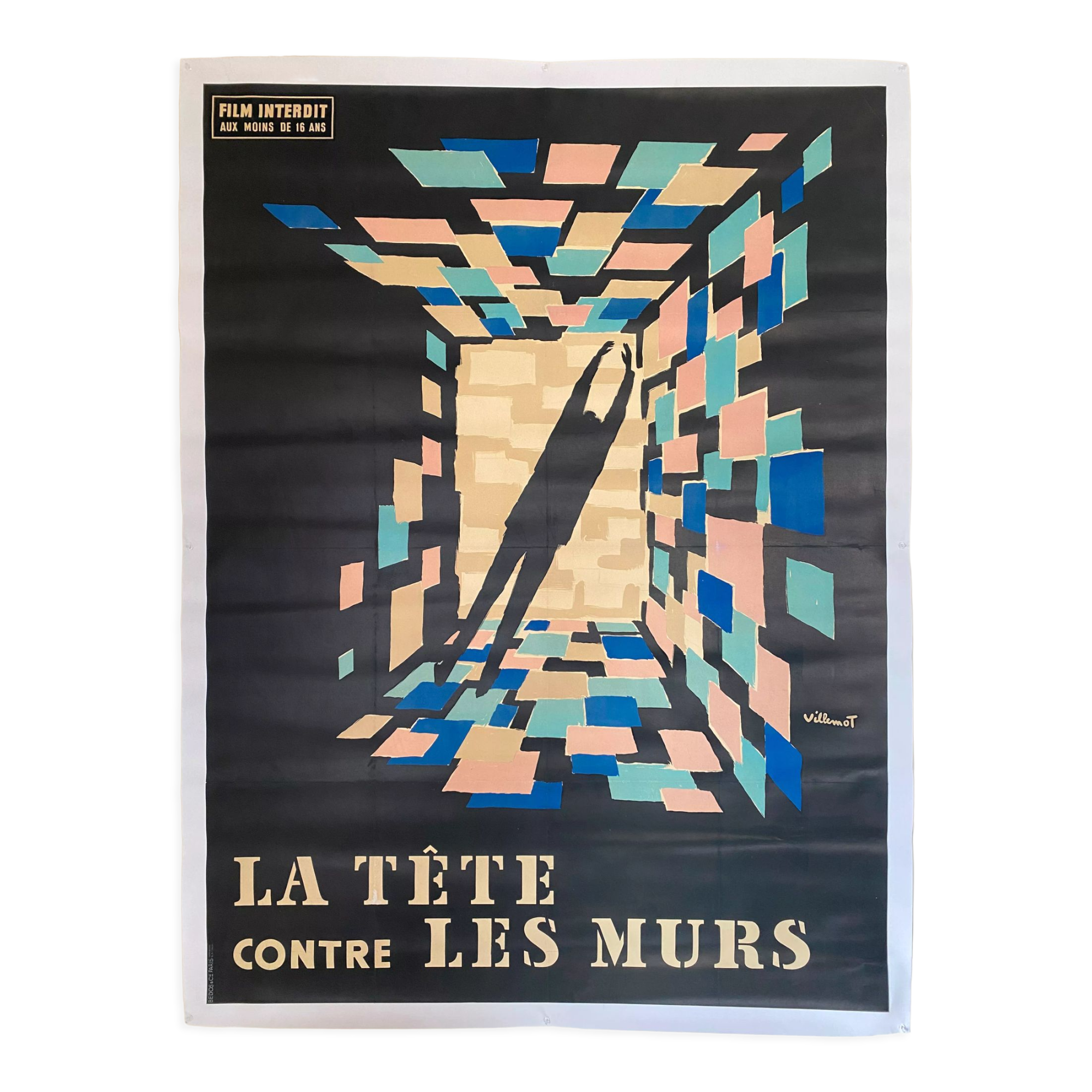 Original cinema poster "La Tête contre les murs" Georges Franju, Villemot 1959