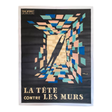 Original cinema poster "La Tête contre les murs" Georges Franju, Villemot 1959