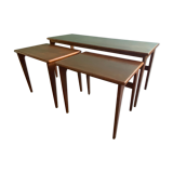 Tables basses gigognes rectangulaires en teck scandinave Danemark