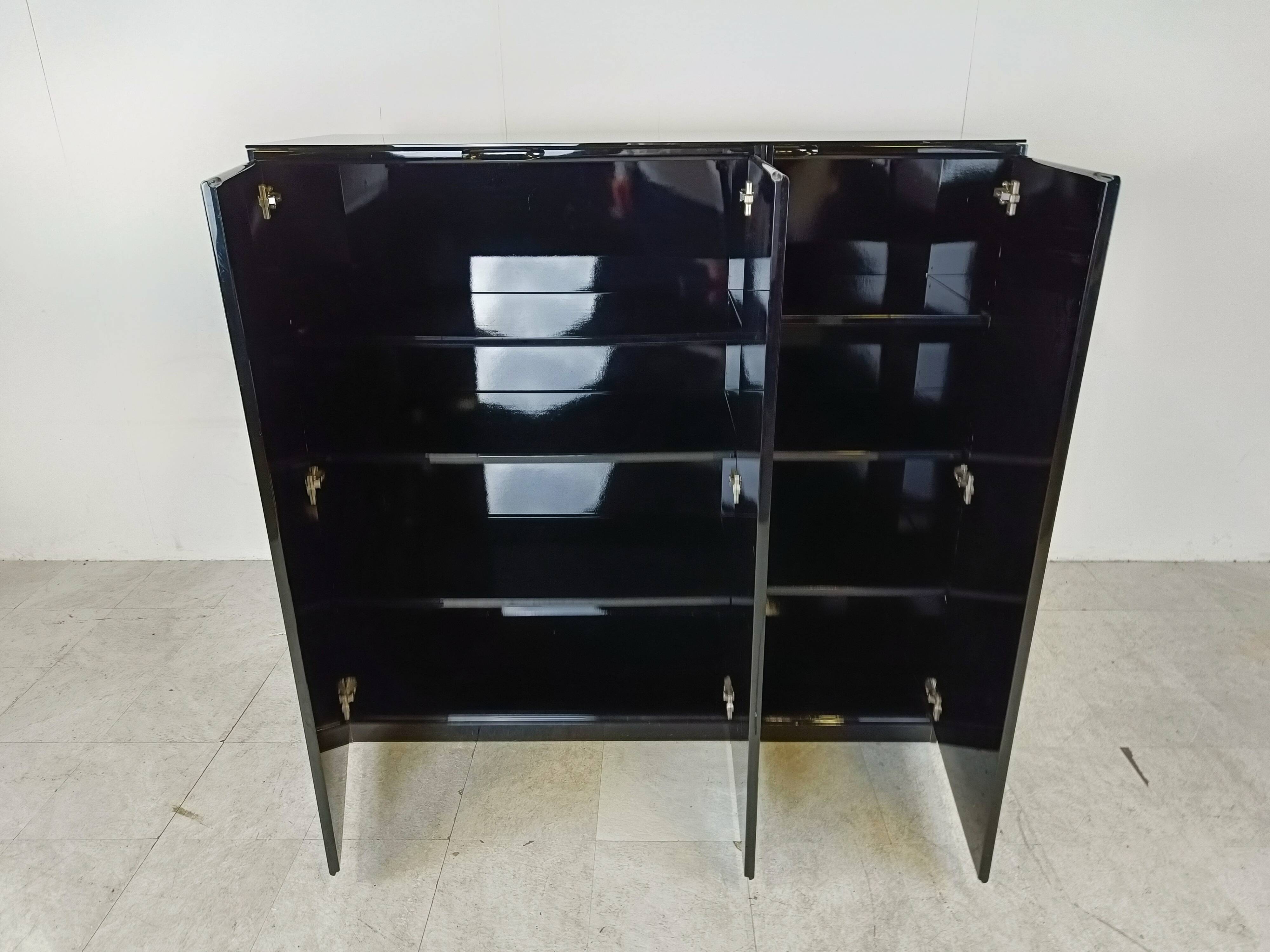Black lacquered bar cabinet, 1970s