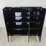 Meuble bar laqué noir, années 1970