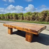 150 cm vintage solid oak rustic brutalist wabi sabi beam coffee table