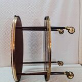 Vintage dessert table on wheels with two oval trays