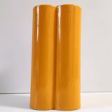 Postmodern Orange Yellow Glazed Ceramic Vase, Italy