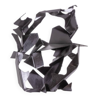 Jean Campa. Abstract sculpture in patinated iron. 1980s.