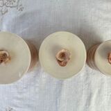 Set of 3 artisanal ceramic boxes signed Oupi Kiri vintage 50s