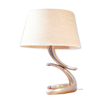 Lampe de table en laiton formes organiques années 60