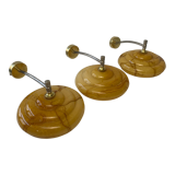 Set of 3 vintage wall lamps 1950