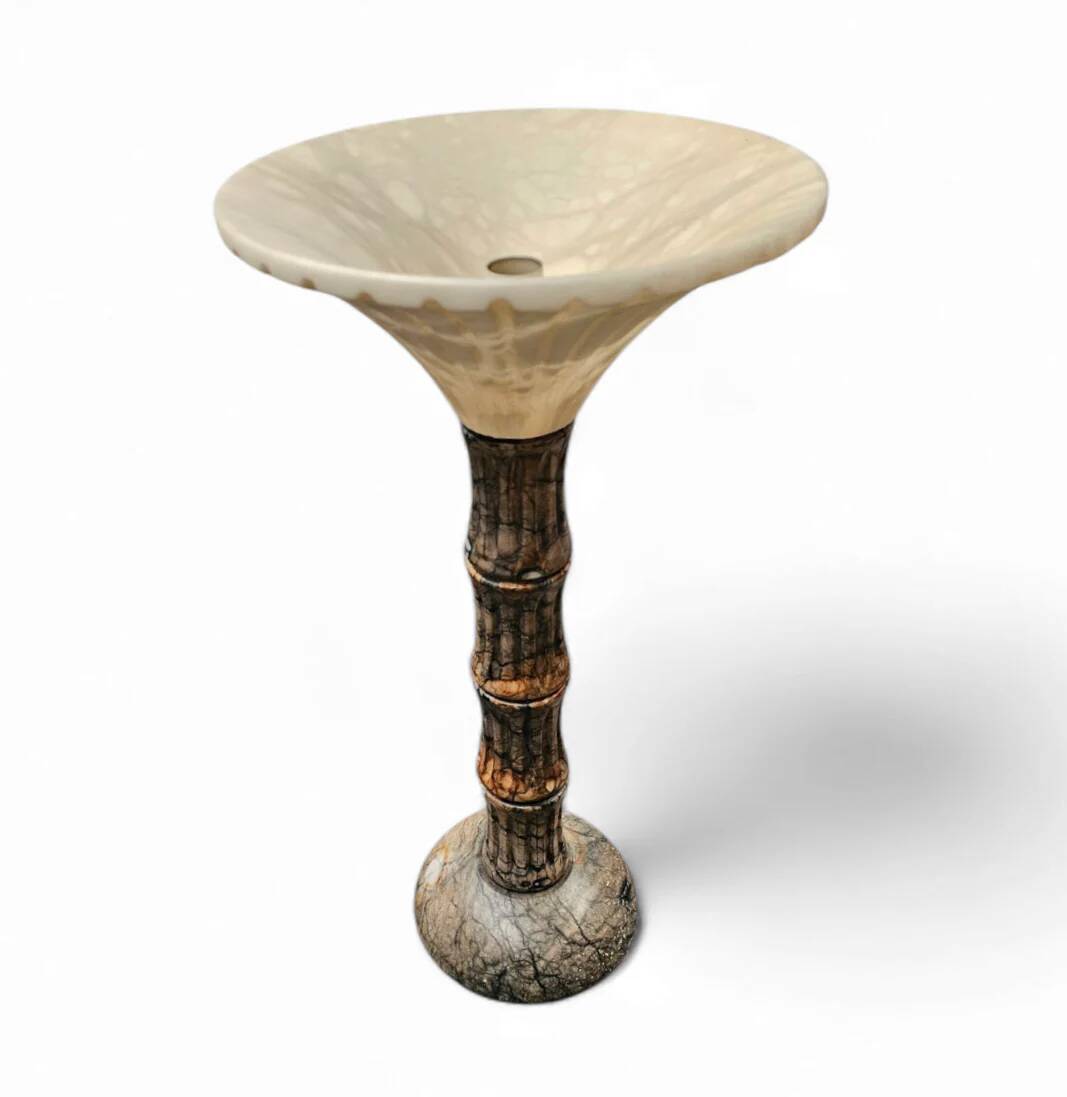 Pegasan Alabaster table lamp / chalice lamp / Spain - 70's