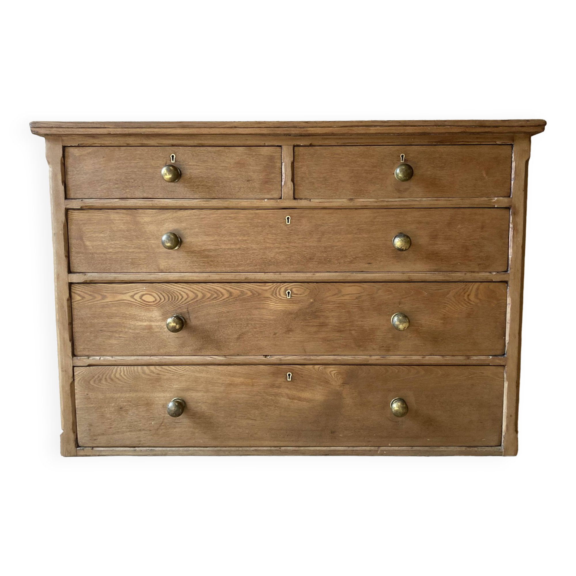 Old solid wood 5-drawer chest of drawers
