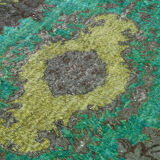 Hand-knotted oriental 1980s 171 cm x 307 cm green carpet