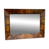 Antique mirror with elm burl molding, heavily demercurized, in its current condition