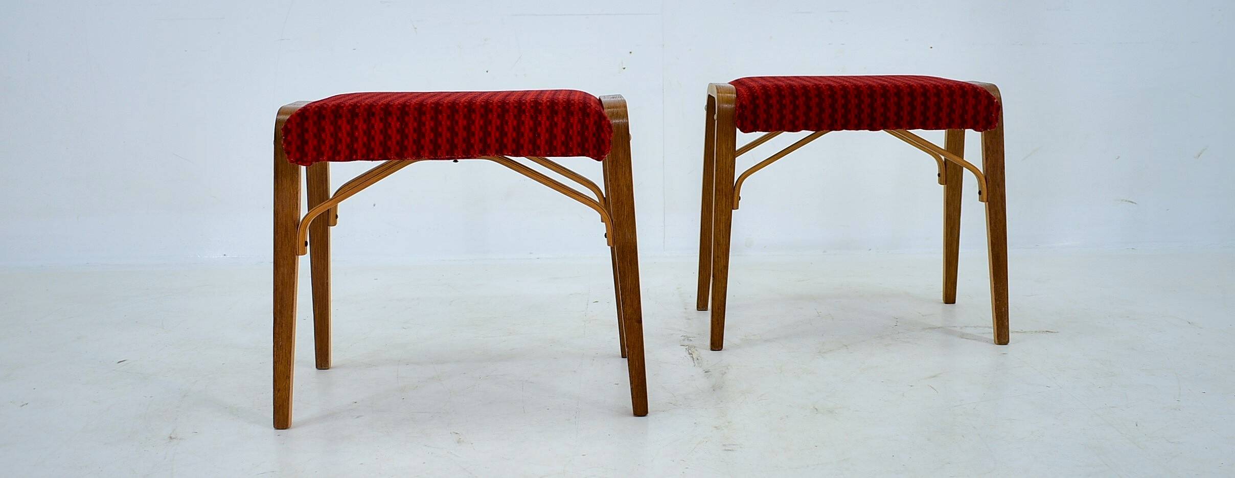 1960s Ludvik Volak beech stools by Drevopodnik Holesov, Czechoslovakia
