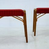 1960s Ludvik Volak beech stools by Drevopodnik Holesov, Czechoslovakia