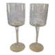 Pair of fish-shaped cut glass candlesticks