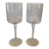 Pair of fish-shaped cut glass candlesticks
