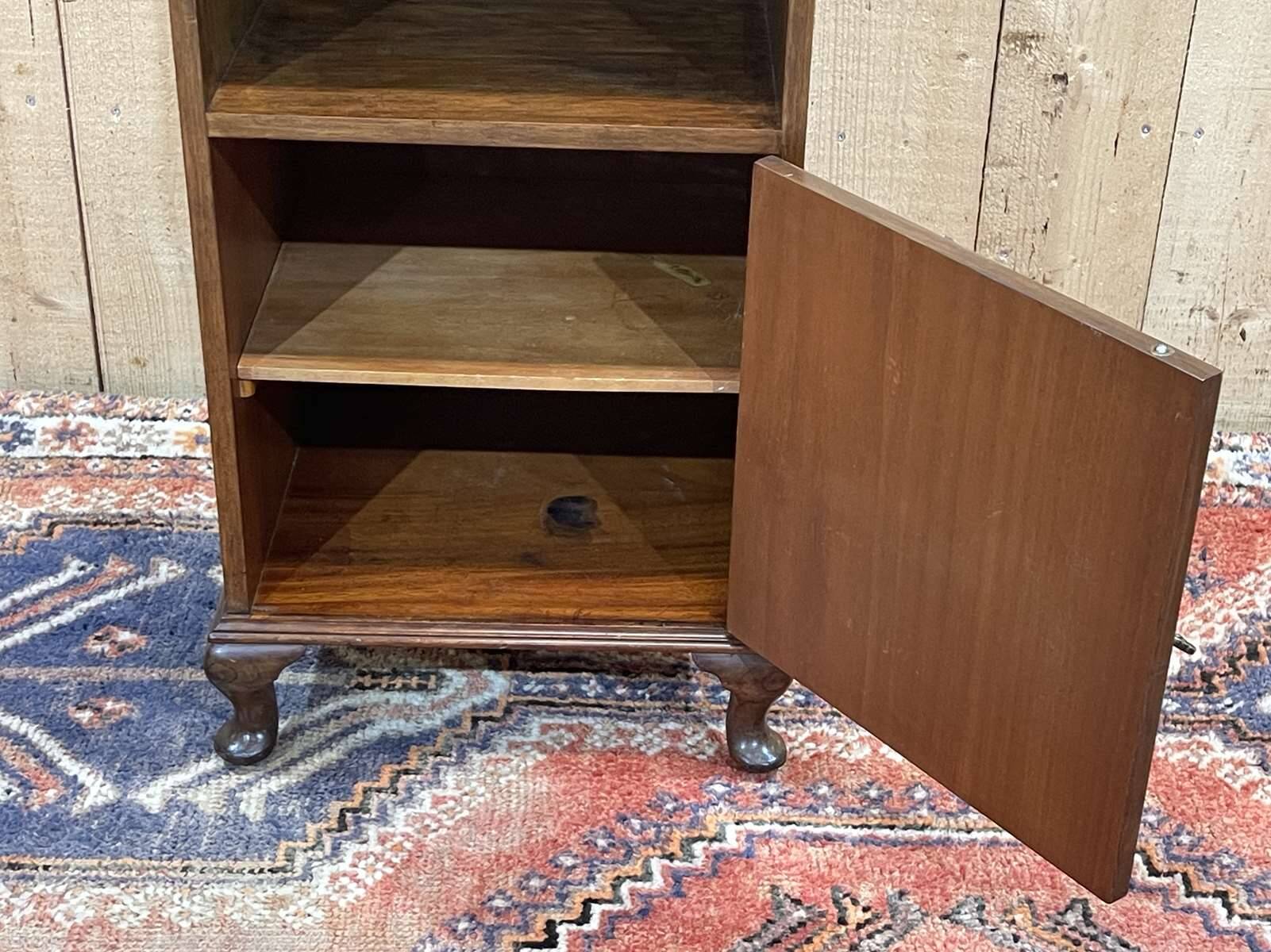 1930s English Burl Walnut Bedside Table