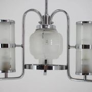 Chrome and glass Art Deco Bauhaus pendant, 1930s