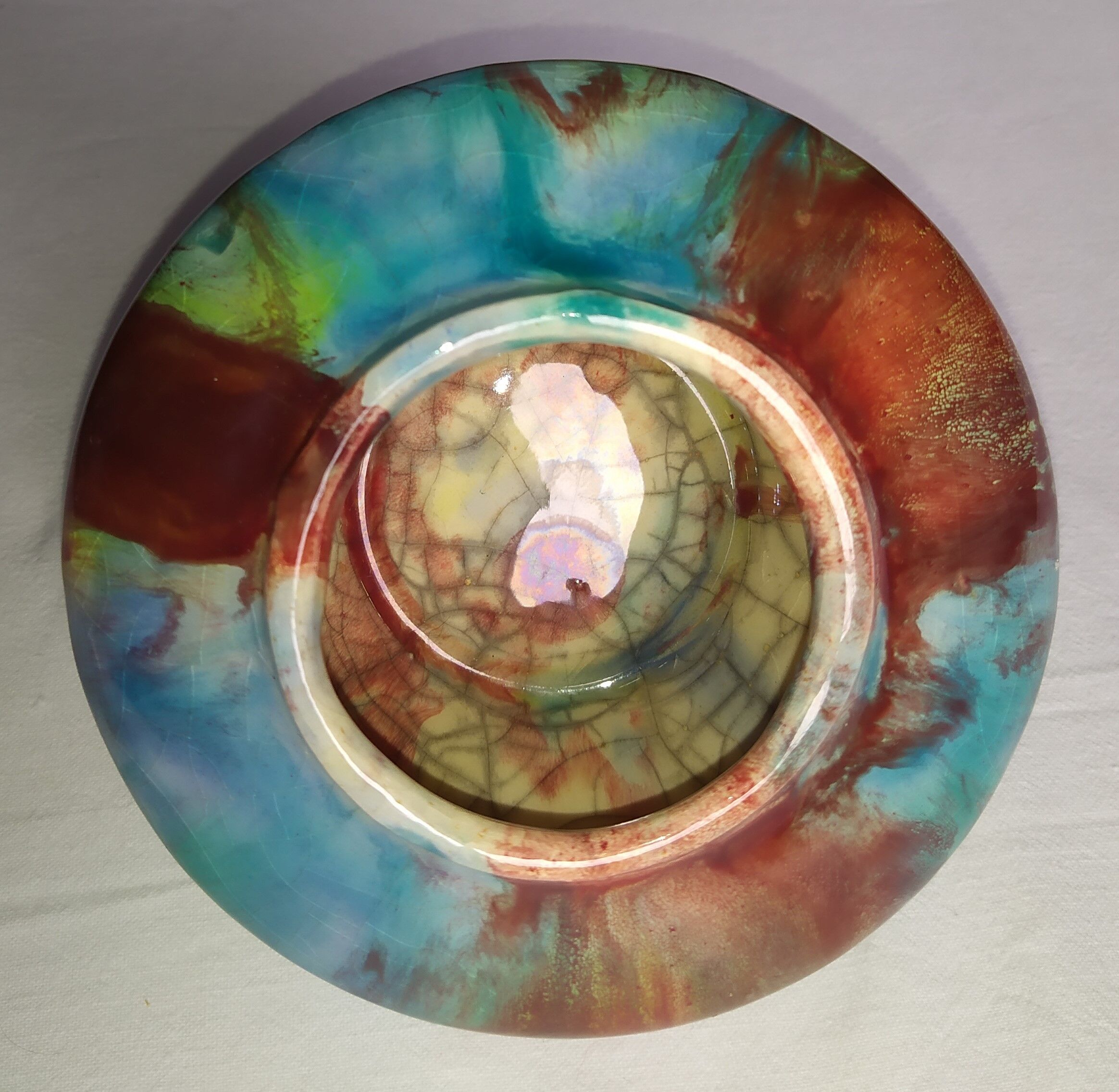 Vase boule craquelé