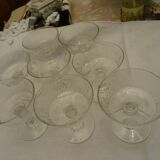 Elegant set of 8 Baccarat champagne cups