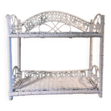 White rattan and wicker shelf