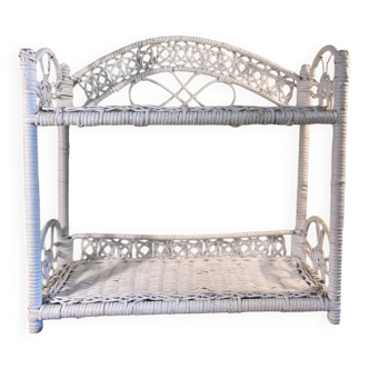 White rattan and wicker shelf