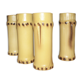 Batch of glasses Pol San model bamboo of the 1960s