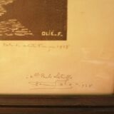 Two engravings signed and autographed by the hand of OLIÉ Fernand