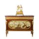 Empire style chest of drawers in lacquer, bronze and marble. Nineteenth century.