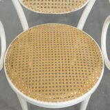 Vintage white bistro chair with armrests in Thonet style