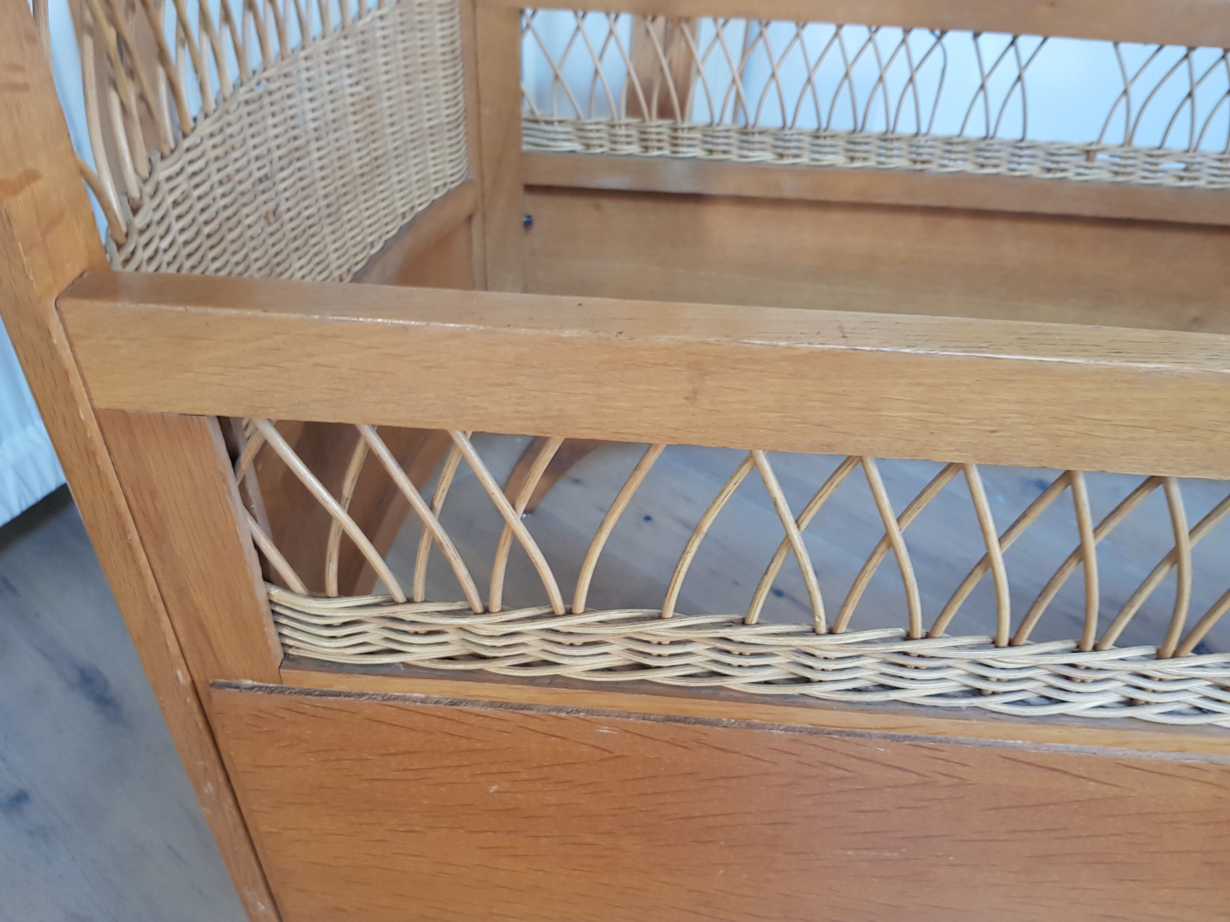 Vintage rattan cot