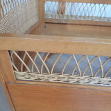 Vintage rattan cot