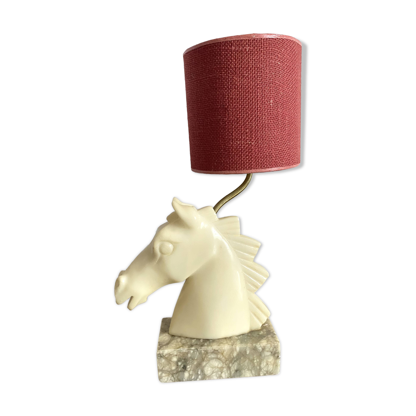Alabaster horse head lamp, Italy