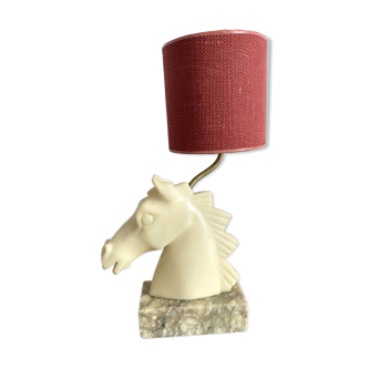Alabaster horse head lamp, Italy