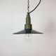Industrial Petrol Enamel Military Pendant Lamp with Cast Aluminium Top