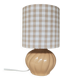 Ceramic lamp with a gingham cotton shade